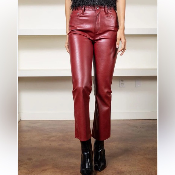 Pistola Burgundy Lennon Carmine High Rise Crop Women's Bootcut Pants | Size 26 - Picture 1 of 6